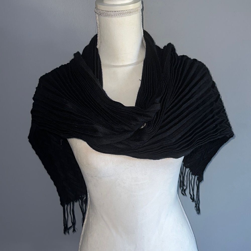 Pleated Scarf/Wrap with Fringe!